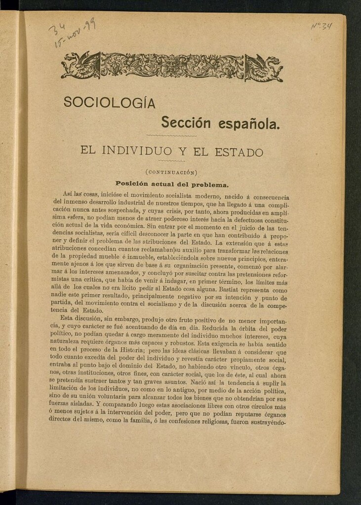 Miniatura de La Revista Blanca : publicación quincenal de sociología, ciencias y artes del 15 de noviembre de 1899
