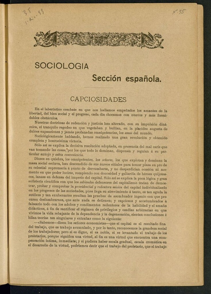Miniatura de La Revista Blanca : publicación quincenal de sociología, ciencias y artes del 1 de diciembre de 1899