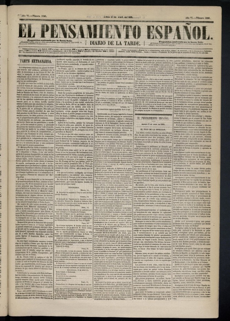 Miniatura de El Pensamiento Español del 17 de abril de 1865, nº 1626