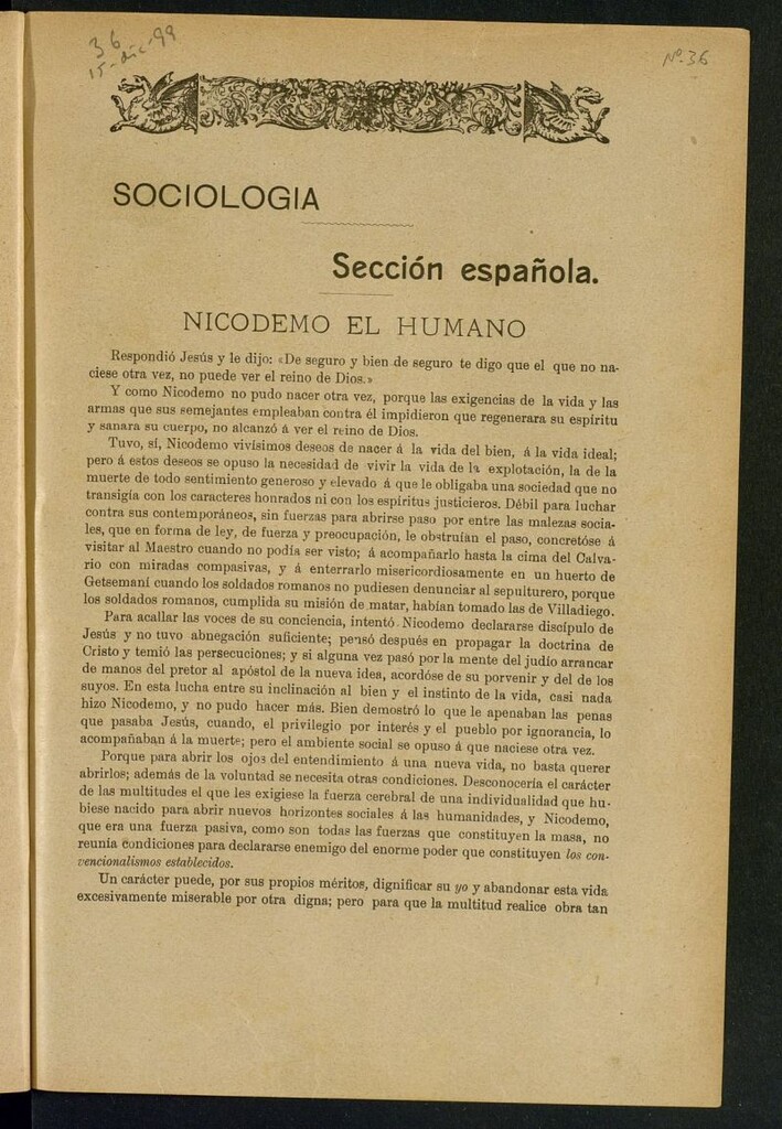 Miniatura de La Revista Blanca : publicación quincenal de sociología, ciencias y artes del 15 de diciembre de 1899