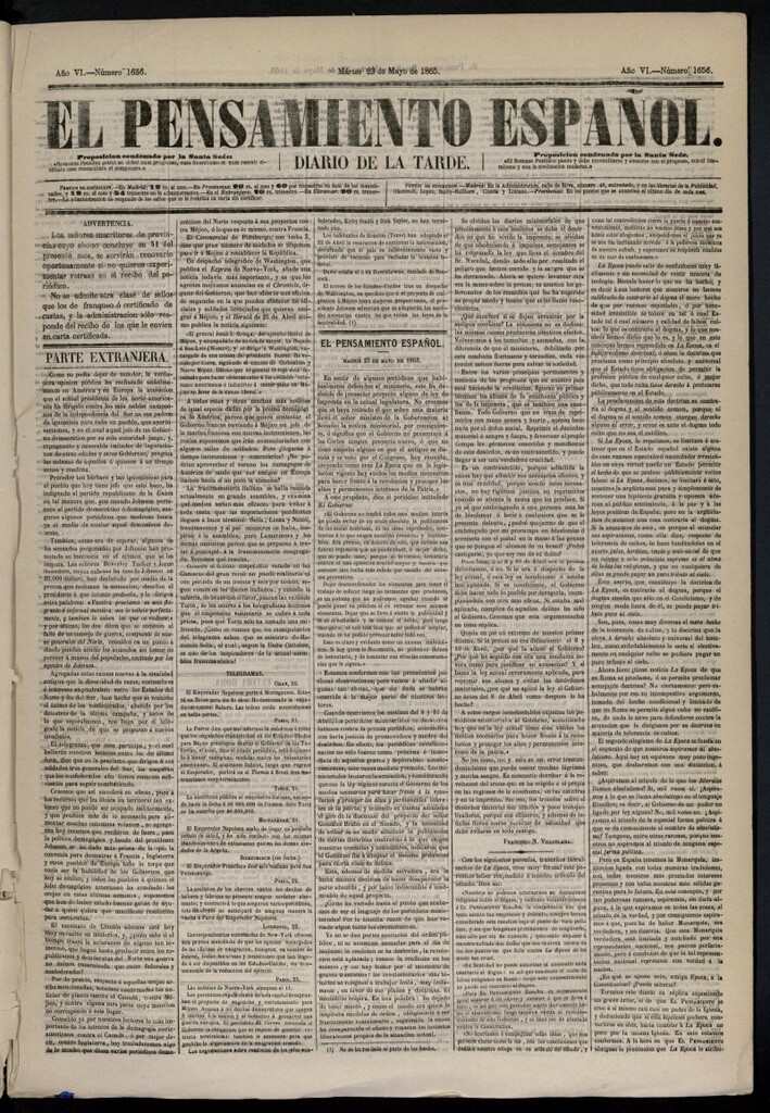 Miniatura de El Pensamiento Español del 23 de mayo de 1865, nº 1656