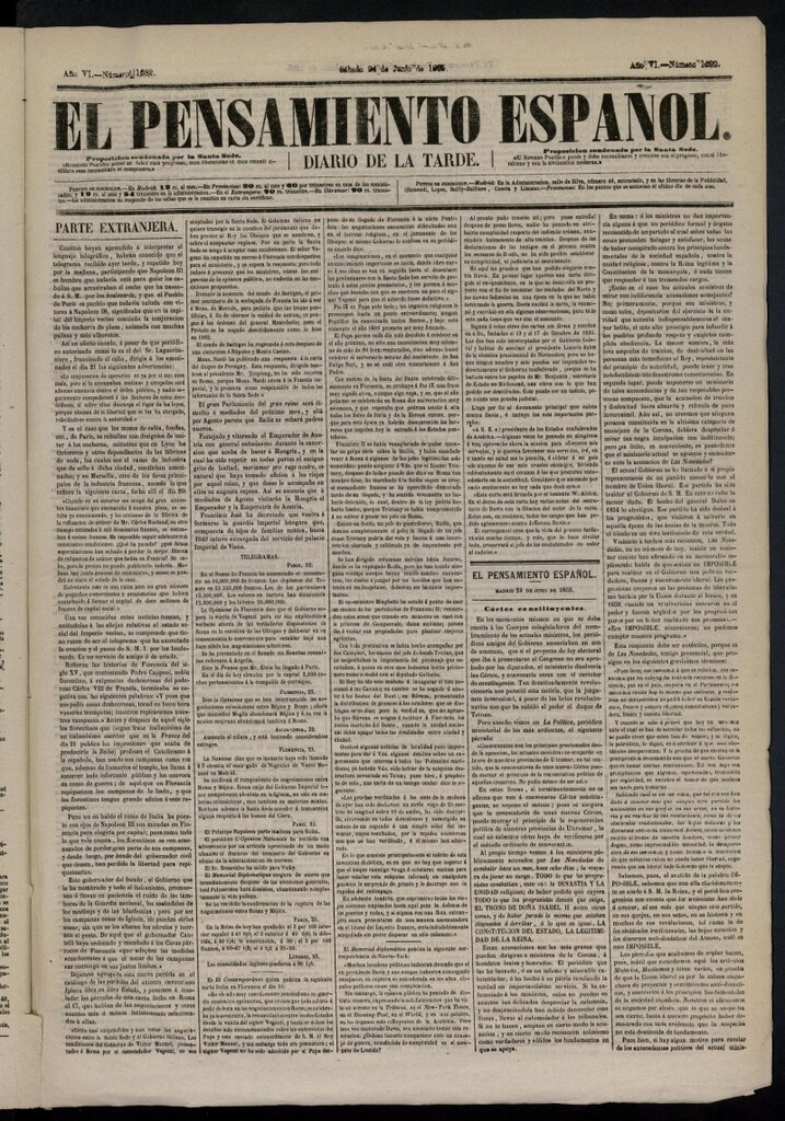 Miniatura de El Pensamiento Español del 24 de junio de 1865, nº 1682
