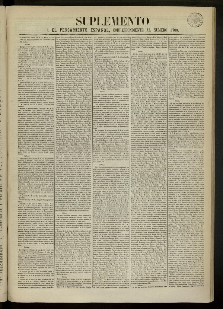 Miniatura de El Pensamiento Español :suplemento del nº 1708 de 26 de julio de 1865