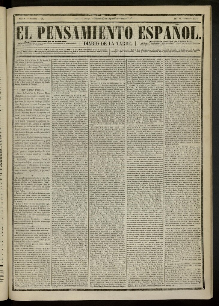 Miniatura de El Pensamiento Español del 1 de agosto de 1865, nº 1714