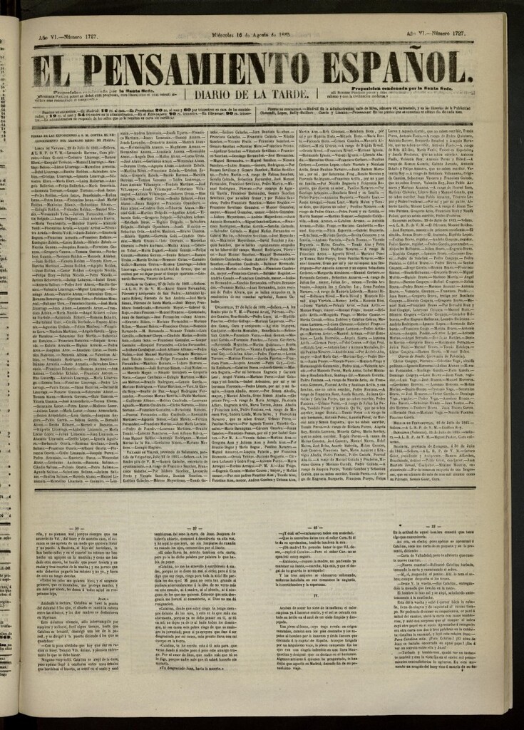 Miniatura de El Pensamiento Español del 16 de agosto de 1865, nº 1727