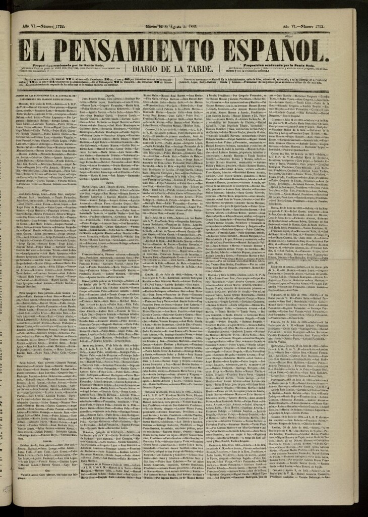 Miniatura de El Pensamiento Español del 22 de agosto de 1865, nº 1732