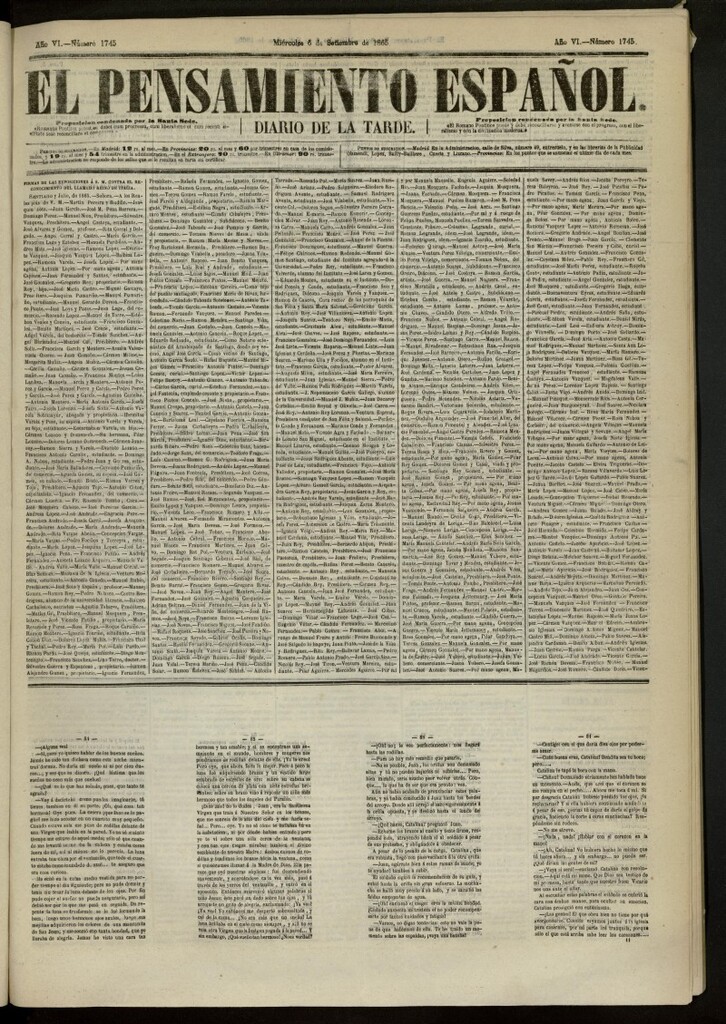 Miniatura de El Pensamiento Español del 6 de septiembre de 1865, nº 1745