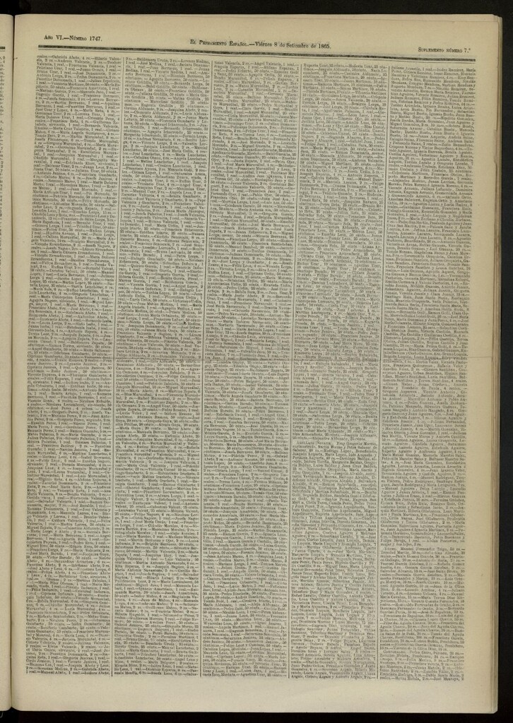 Miniatura de El Pensamiento Español : suplemento nº 7 del nº 1747 de 8 de septiembre de 1865