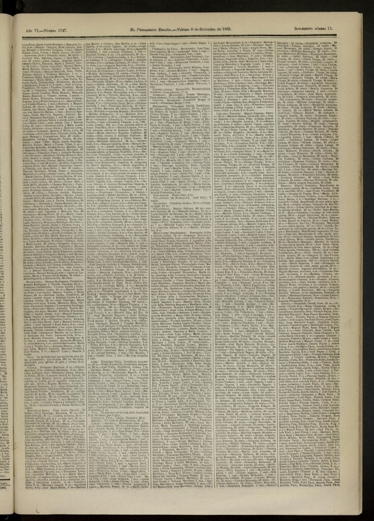 Miniatura de El Pensamiento Español : suplemento nº 13 del nº 1747 de 8 de septiembre de 1865