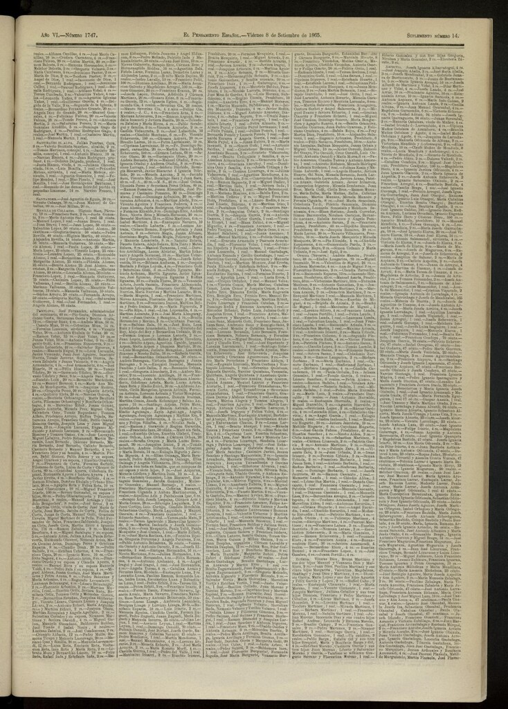 Miniatura de El Pensamiento Español : suplemento nº 14 del nº 1747 de 8 de septiembre de 1865