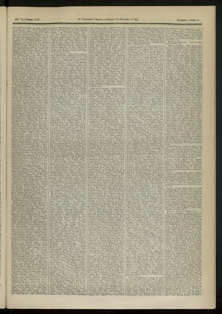 Miniatura de El Pensamiento Español : suplemento nº 21 del nº 1747 de 8 de septiembre de 1865