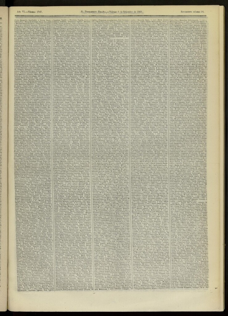 Miniatura de El Pensamiento Español : suplemento nº 24 del nº 1747 de 8 de septiembre de 1865