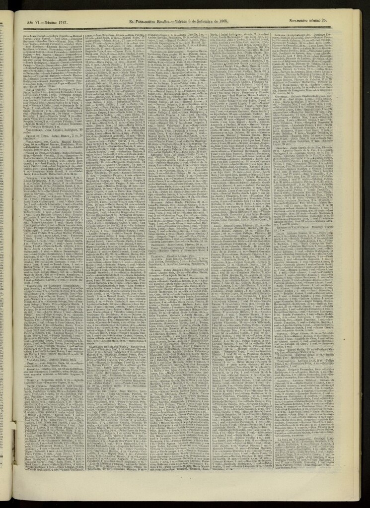 Miniatura de El Pensamiento Español : suplemento nº 25 del nº 1747 de 8 de septiembre de 1865