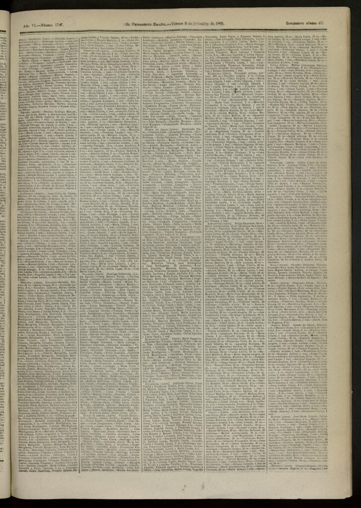 Miniatura de El Pensamiento Español : suplemento nº 43 del nº 1747 del 8 de septiembre de 1865