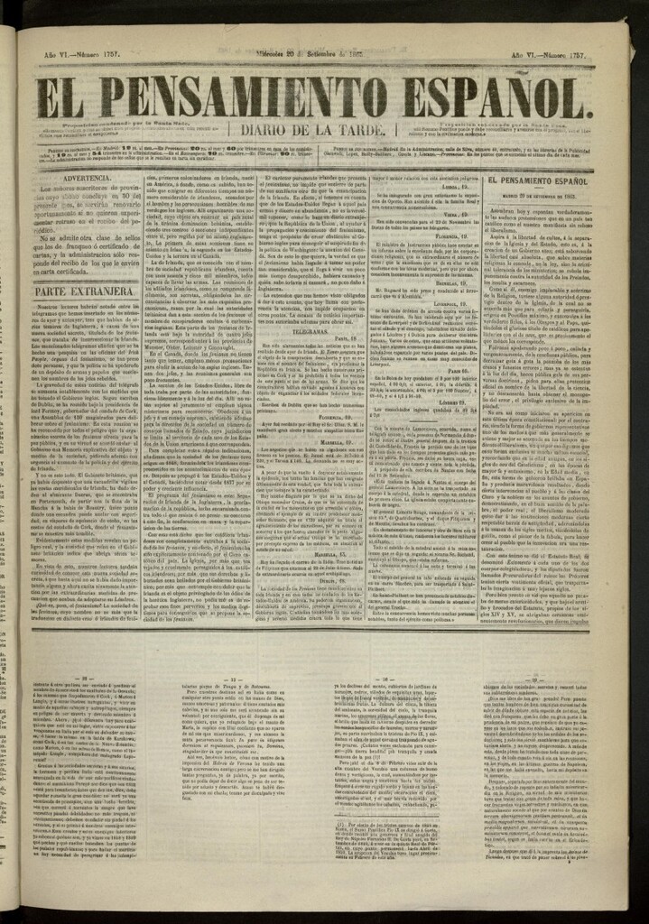 Miniatura de El Pensamiento Español del 20 de septiembre de 1865, nº 1757