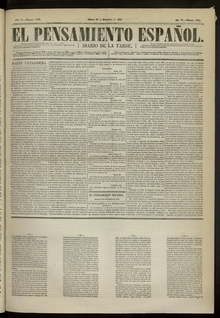 Miniatura de El Pensamiento Español del 26 de septiembre de 1865, nº 1762