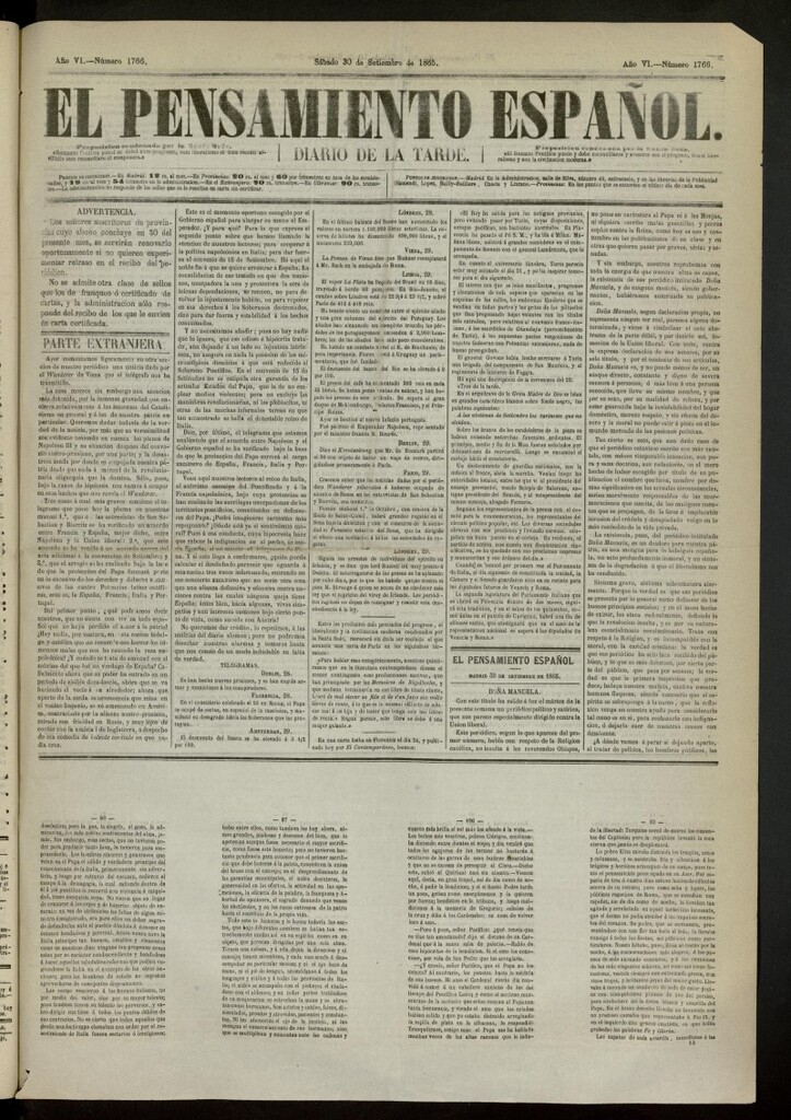 Miniatura de El Pensamiento Español del 30 de septiembre de 1865, nº 1766