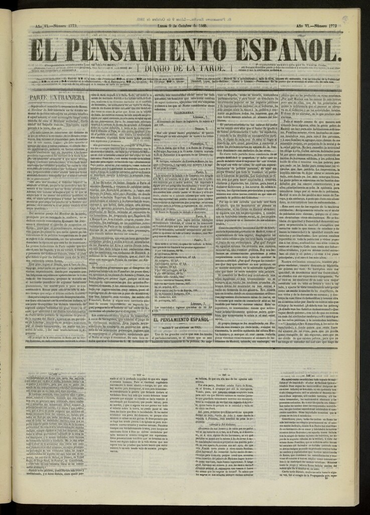 Miniatura de El Pensamiento Español del 9 de octubre de 1865, nº 1773