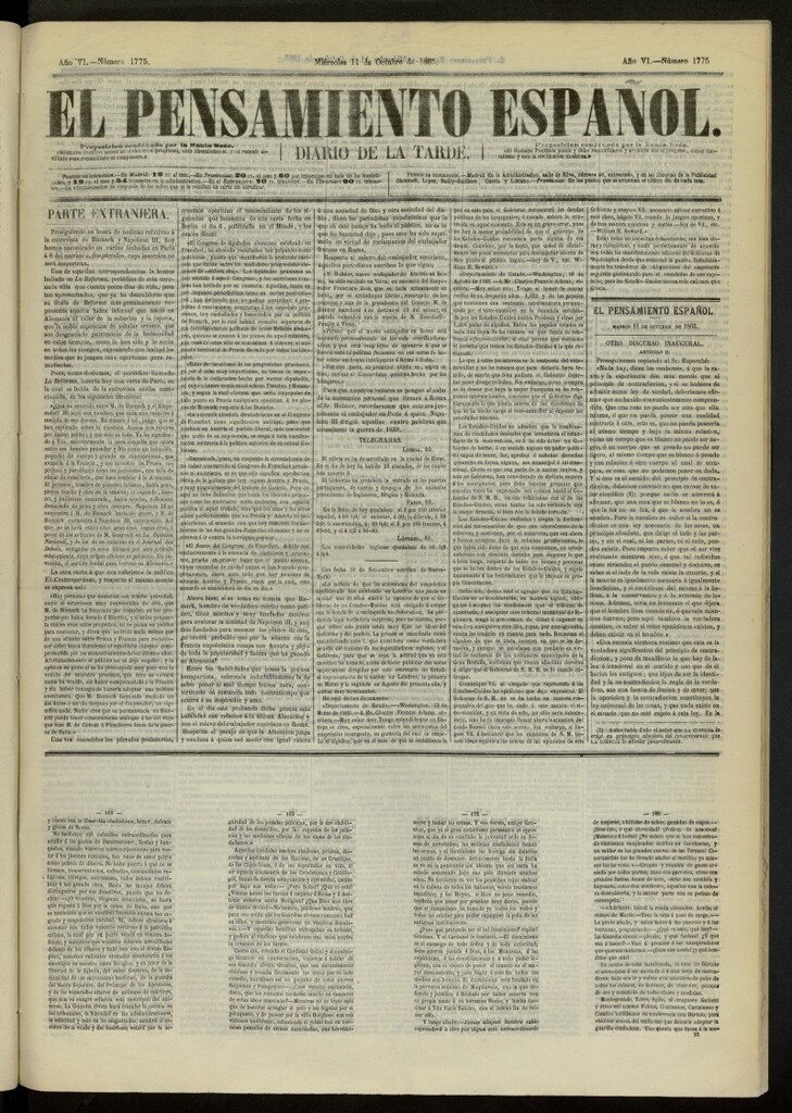Miniatura de El Pensamiento Español del 11 de octubre de 1865, nº 1775