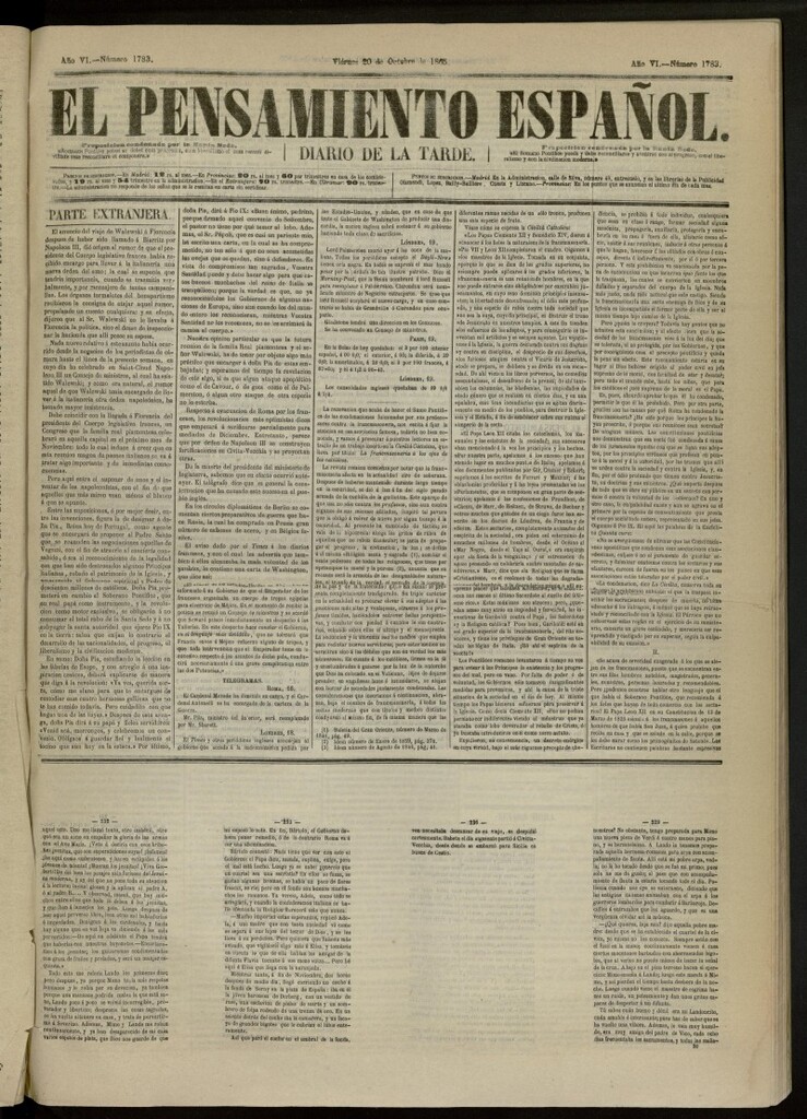 Miniatura de El Pensamiento Español del 20 de octubre de 1865, nº 1783