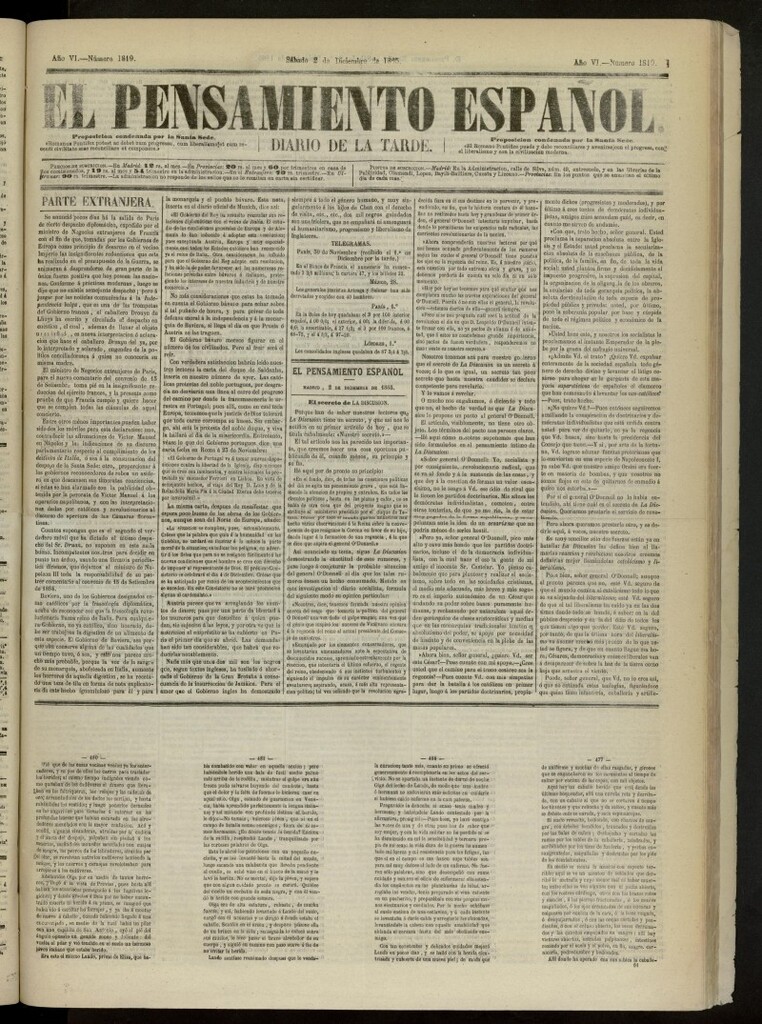 Miniatura de El Pensamiento Español del 2 de diciembre de 1865, nº 1819