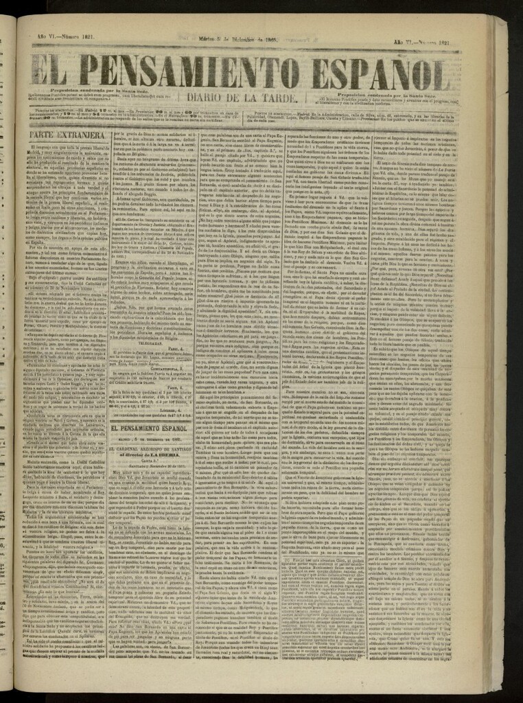 Miniatura de El Pensamiento Español del 5 de diciembre de 1865, nº 1821