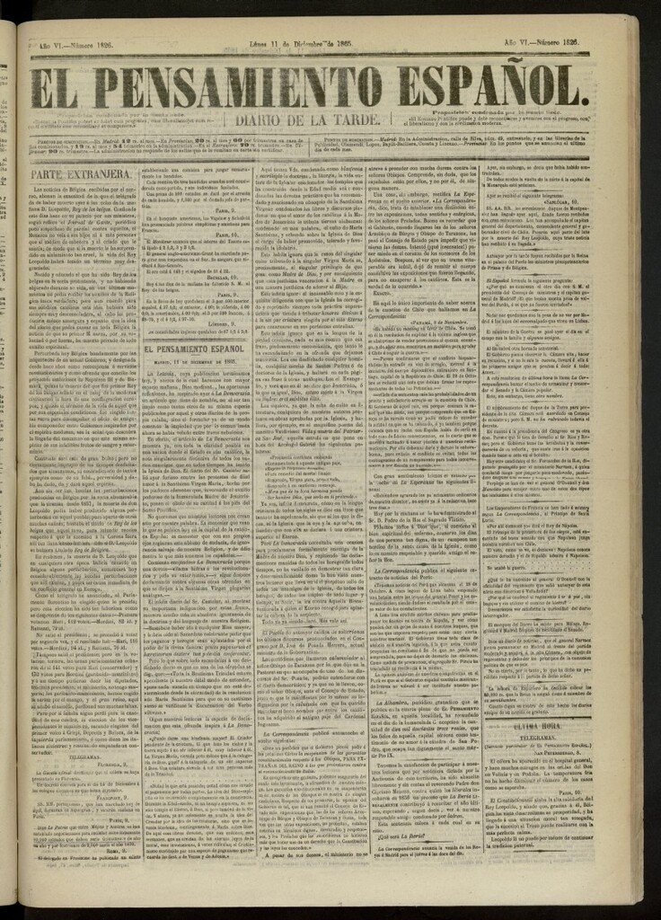 Miniatura de El Pensamiento Español del 11 de diciembre de 1865, nº 1826