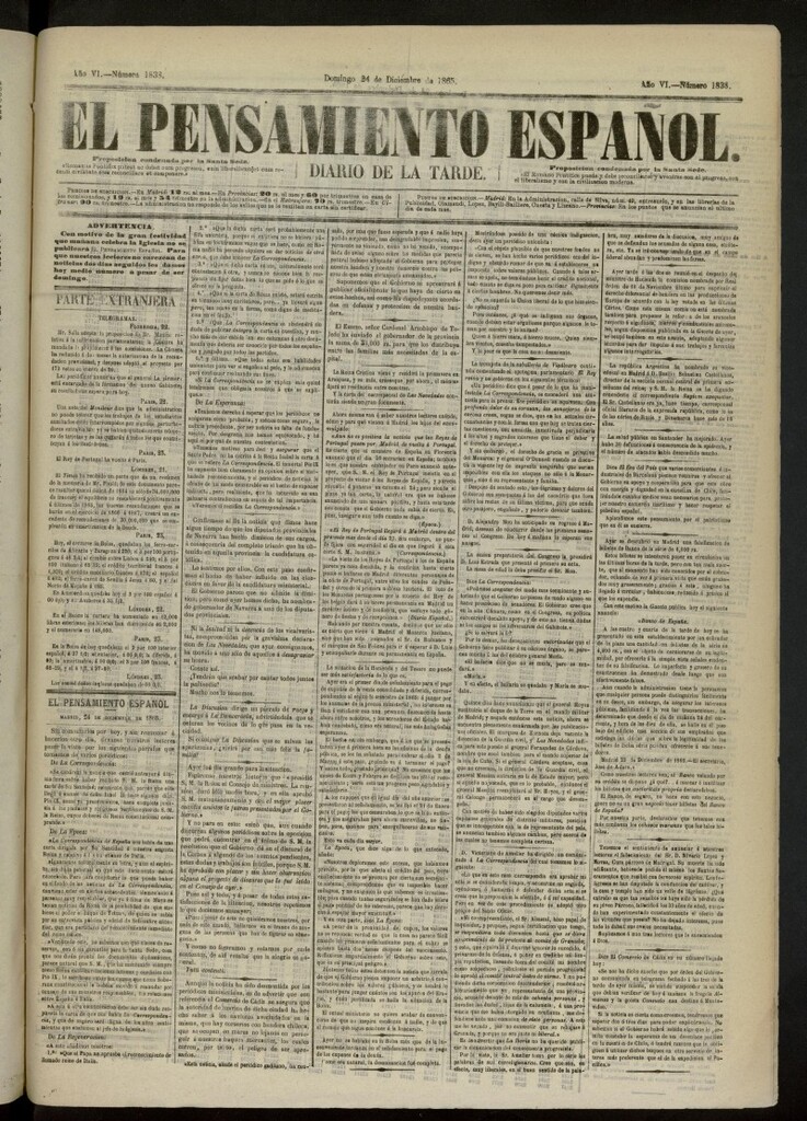 Miniatura de El Pensamiento Español del 24 de diciembre de 1865, nº 1838