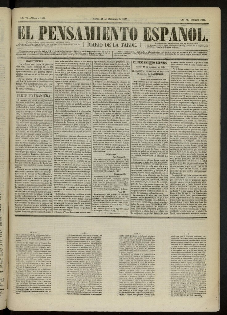 Miniatura de El Pensamiento Español del 26 de diciembre de 1865, nº 1839