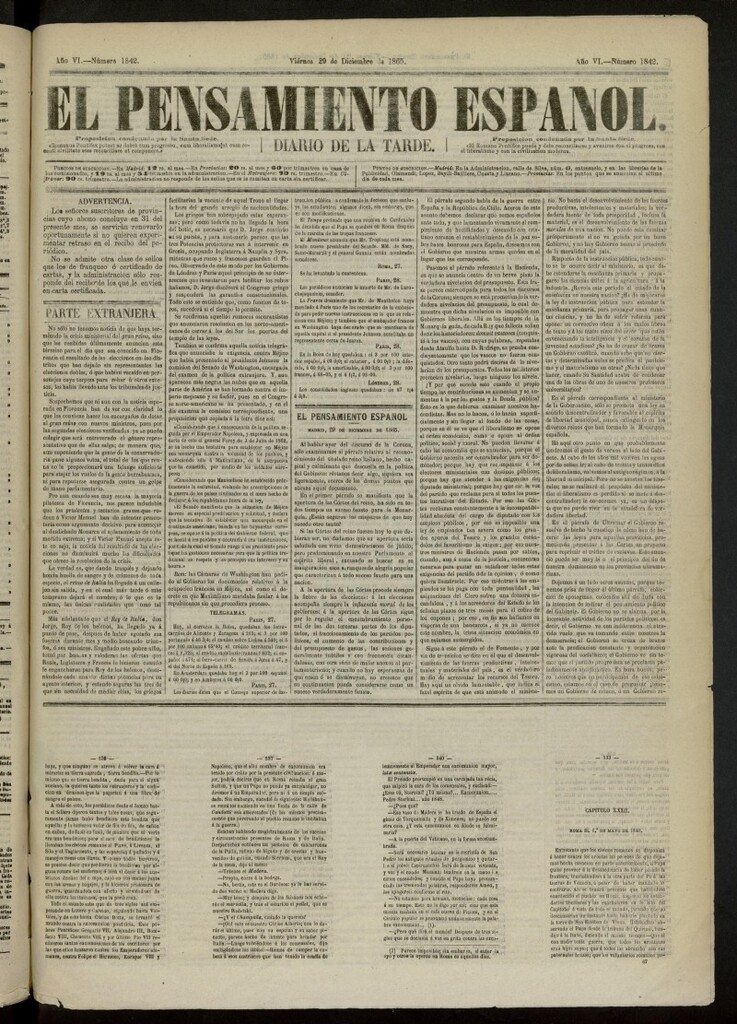 Miniatura de El Pensamiento Español del 29 de diciembre de 1865, nº 1842