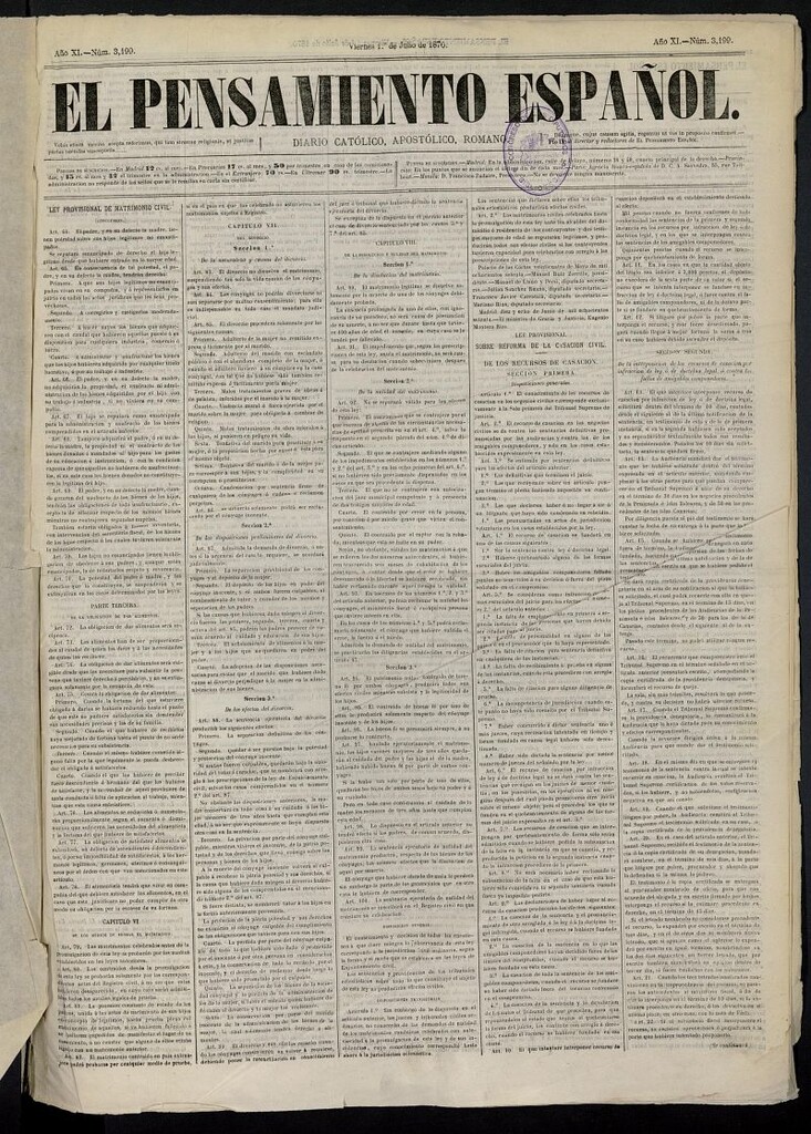 Miniatura de El Pensamiento Español del 1 de julio de 1870, nº 3199