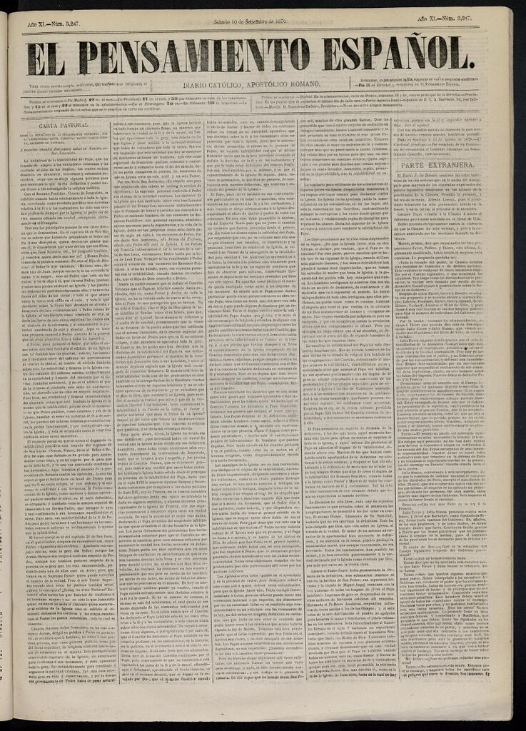 Miniatura de El Pensamiento Español del 10 de septiembre de 1870, nº 3247