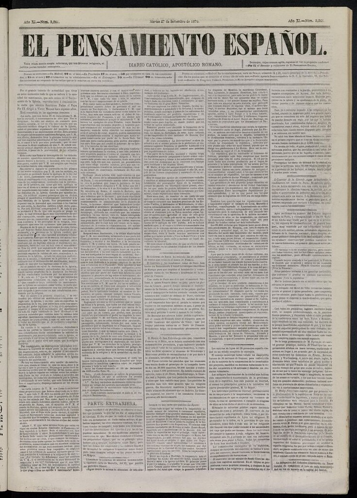 Miniatura de El Pensamiento Español del 27 de septiembre de 1870, nº 3261