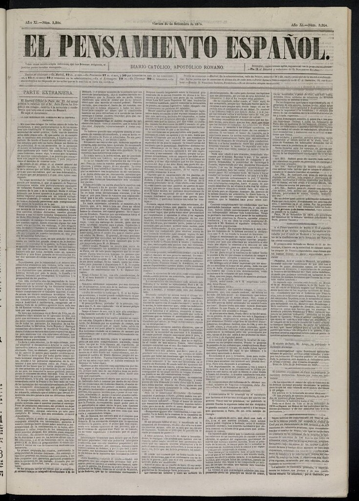Miniatura de El Pensamiento Español del 30 de septiembre de 1870, nº 3264