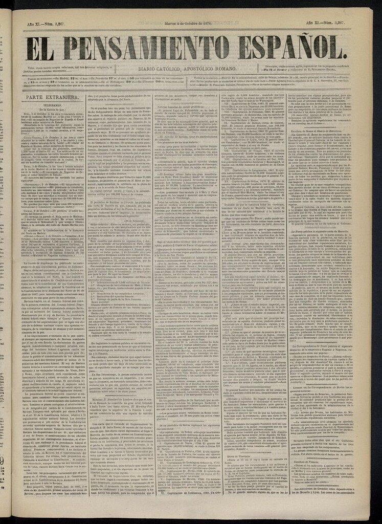 Miniatura de El Pensamiento Español del 4 de octubre de 1870, nº 3267