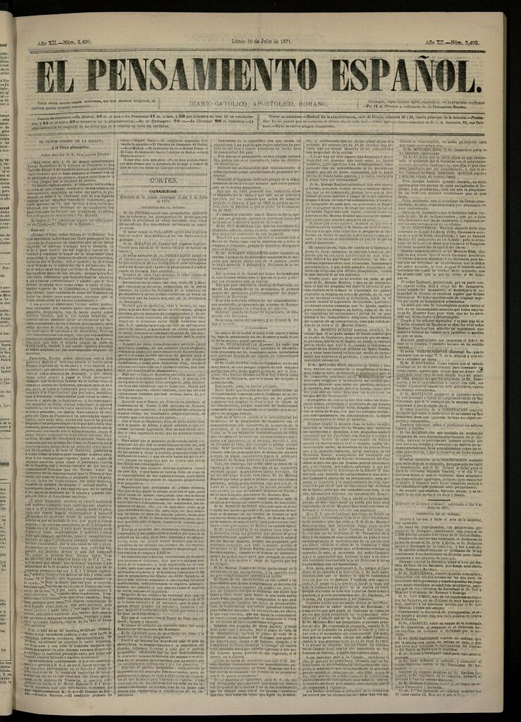 Miniatura de El Pensamiento Español del 10 de julio de 1871, nº 3498