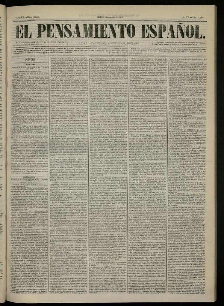 Miniatura de El Pensamiento Español del 18 de julio de 1871, nº 3505