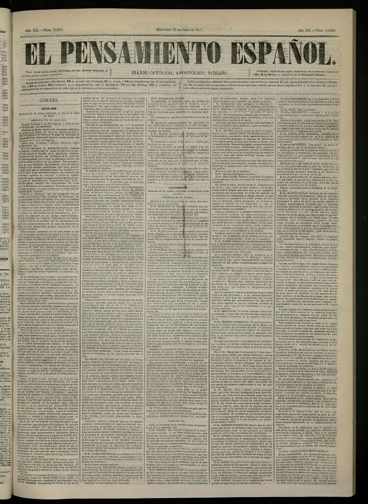 Miniatura de El Pensamiento Español del 19 de julio de 1871, nº 3506