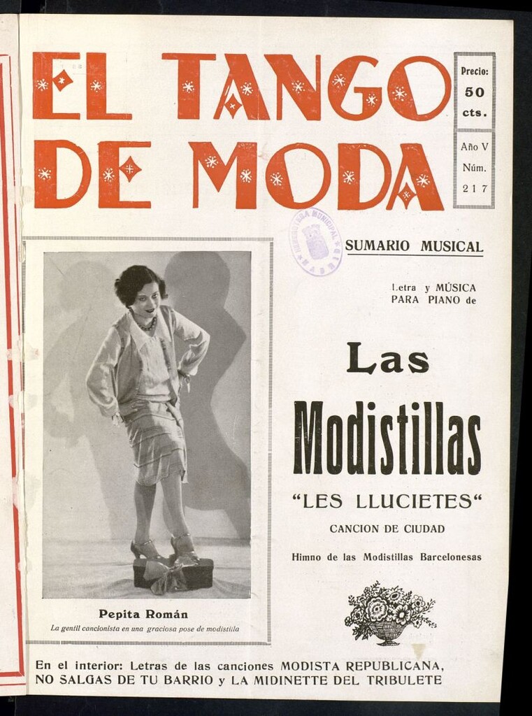 Miniatura de El Tango de Moda : revista popular hispano-americana. Aparece los sábados. Nº 217