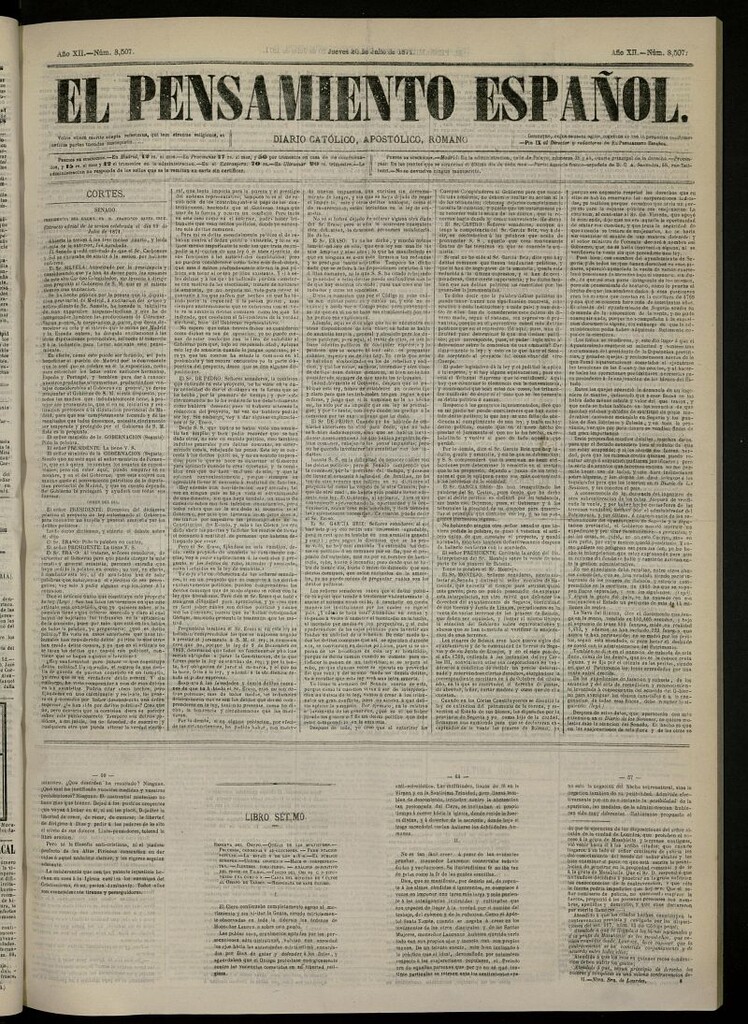 Miniatura de El Pensamiento Español del 20 de julio de 1871, nº 3507