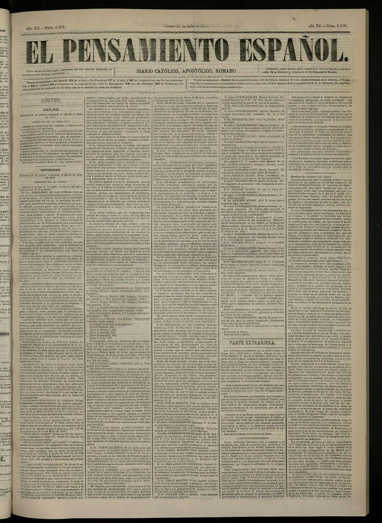 Miniatura de El Pensamiento Español del 21 de julio de 1871, nº 3508