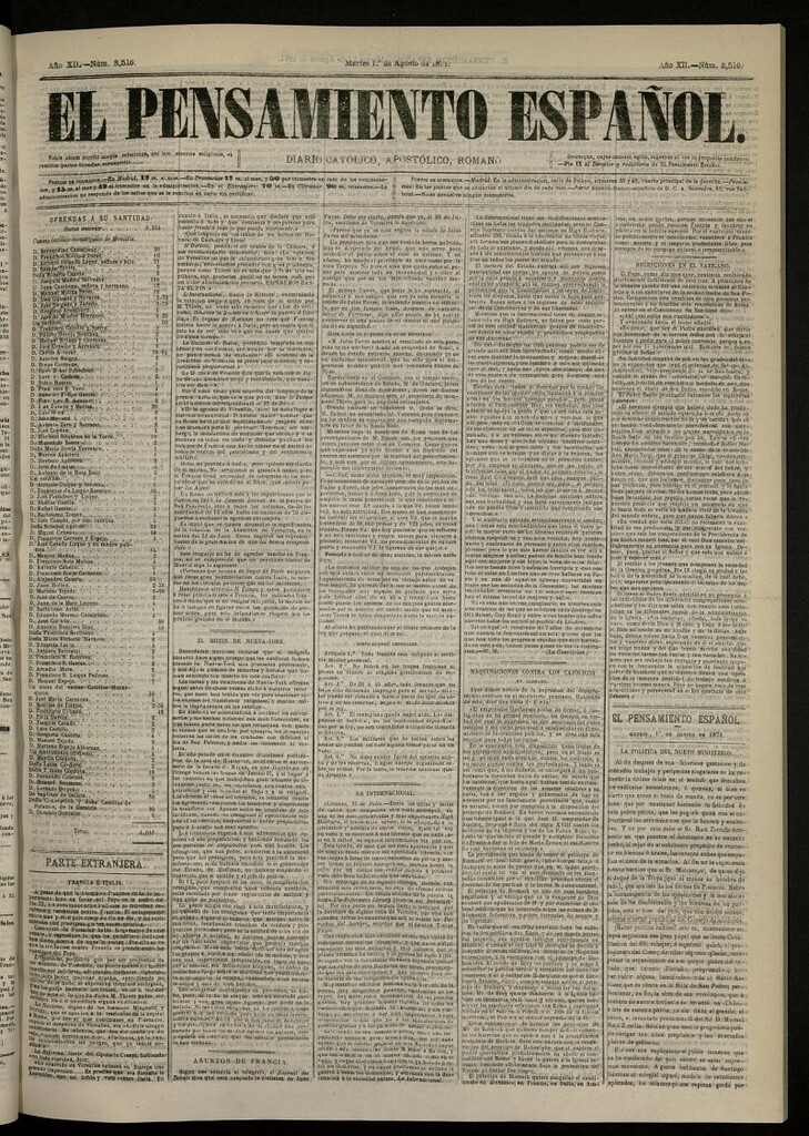 Miniatura de El Pensamiento Español del 1 de agosto de 1871, nº 3516