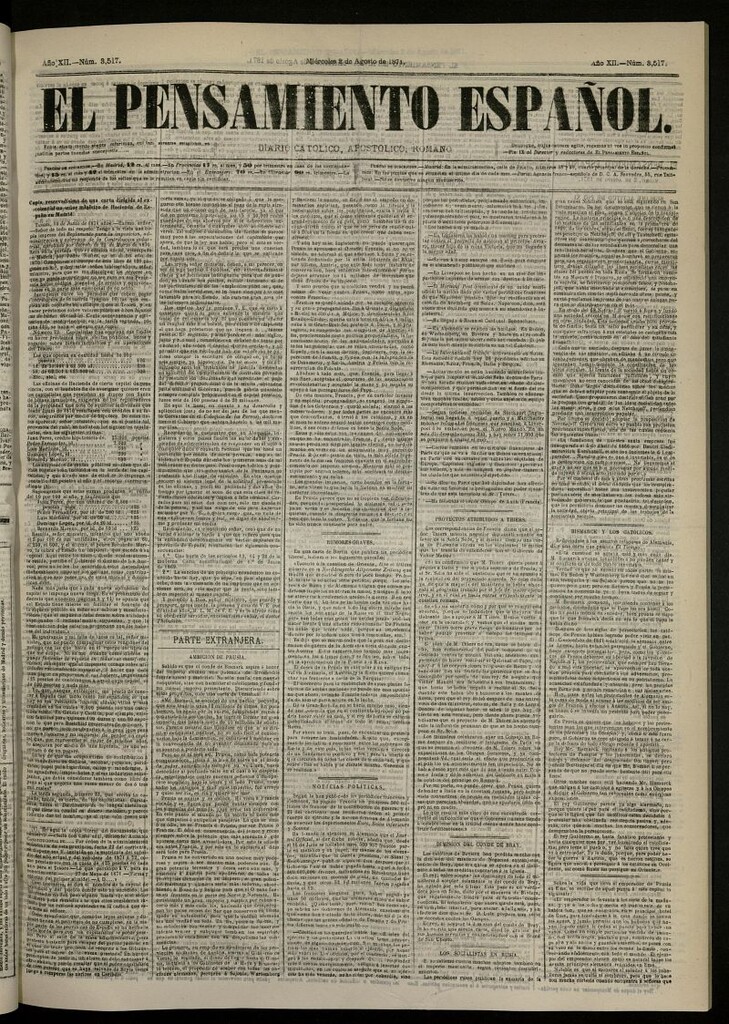 Miniatura de El Pensamiento Español del 2 de agosto de 1871, nº 3517