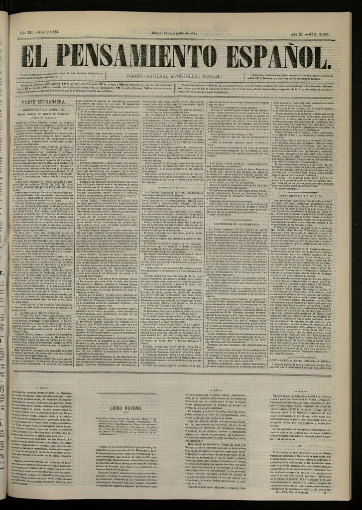 Miniatura de El Pensamiento Español del 12 de agosto de 1871, nº 3526