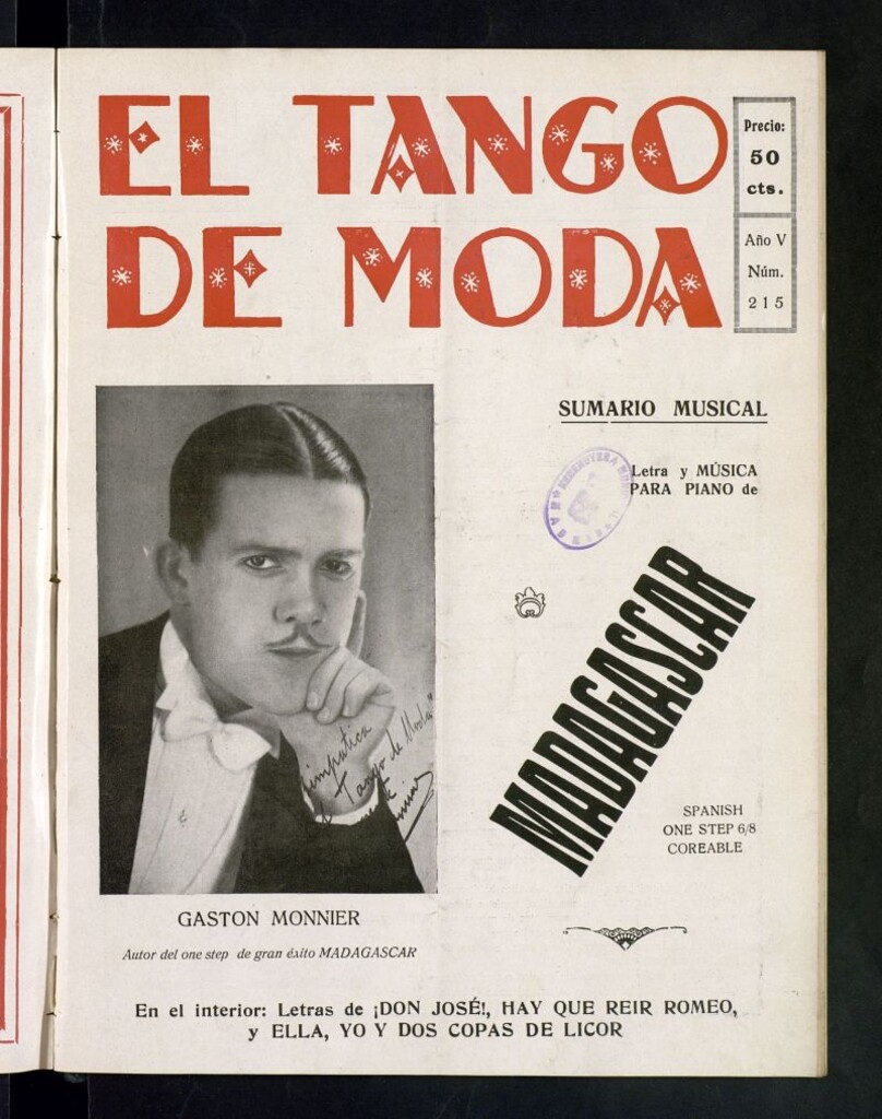 Miniatura de El Tango de Moda : revista popular hispano-americana. Aparece los sábados. Nº 215