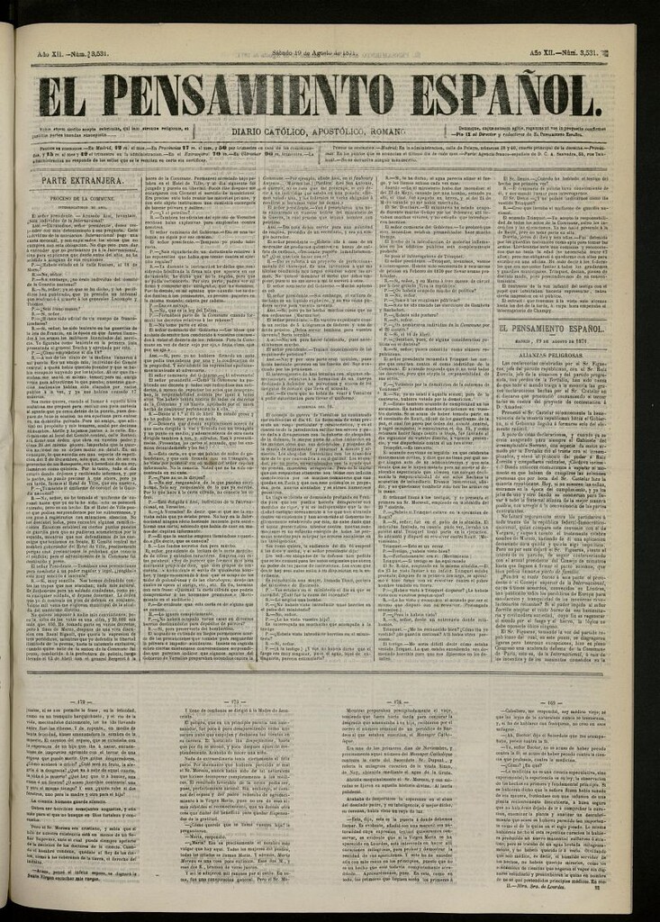 Miniatura de El Pensamiento Español del 19 de agosto de 1871, nº 3531