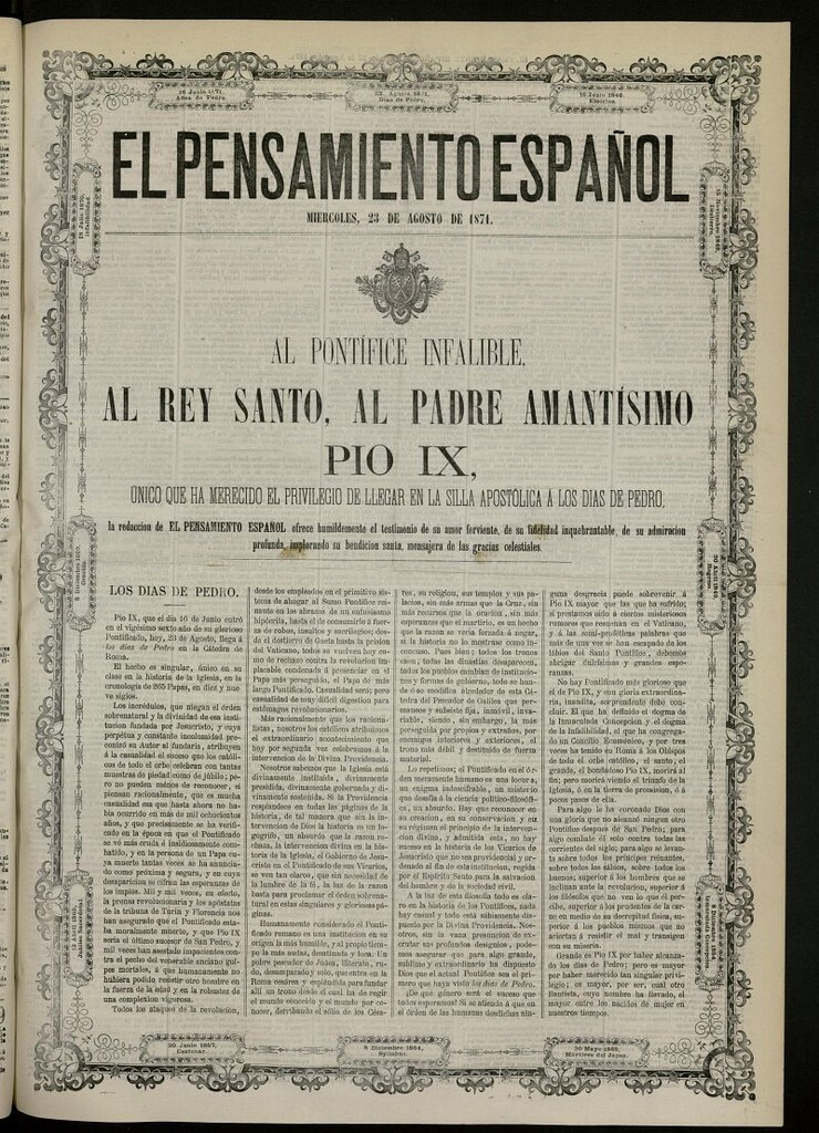 Miniatura de El Pensamiento Español del 23 de agosto de 1871, nº 3534