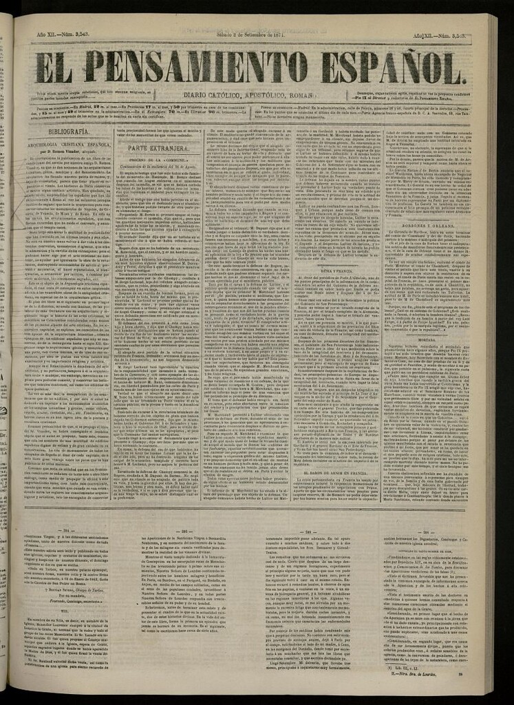 Miniatura de El Pensamiento Español del 2 de septiembre de 1871, nº 3543