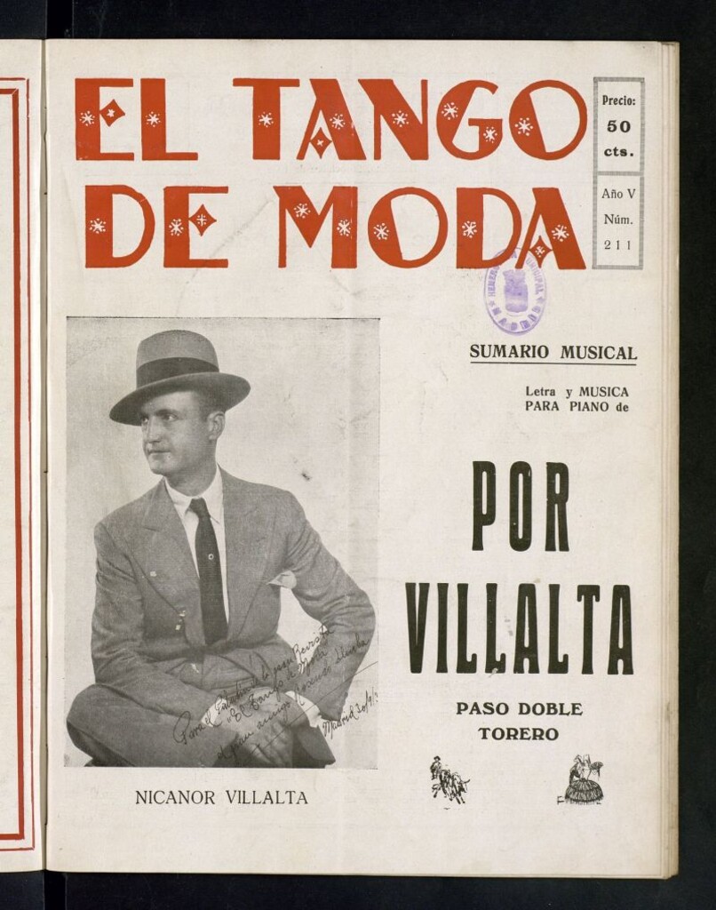 Miniatura de El Tango de Moda : revista popular hispano-americana. Aparece los sábados. Nº 211