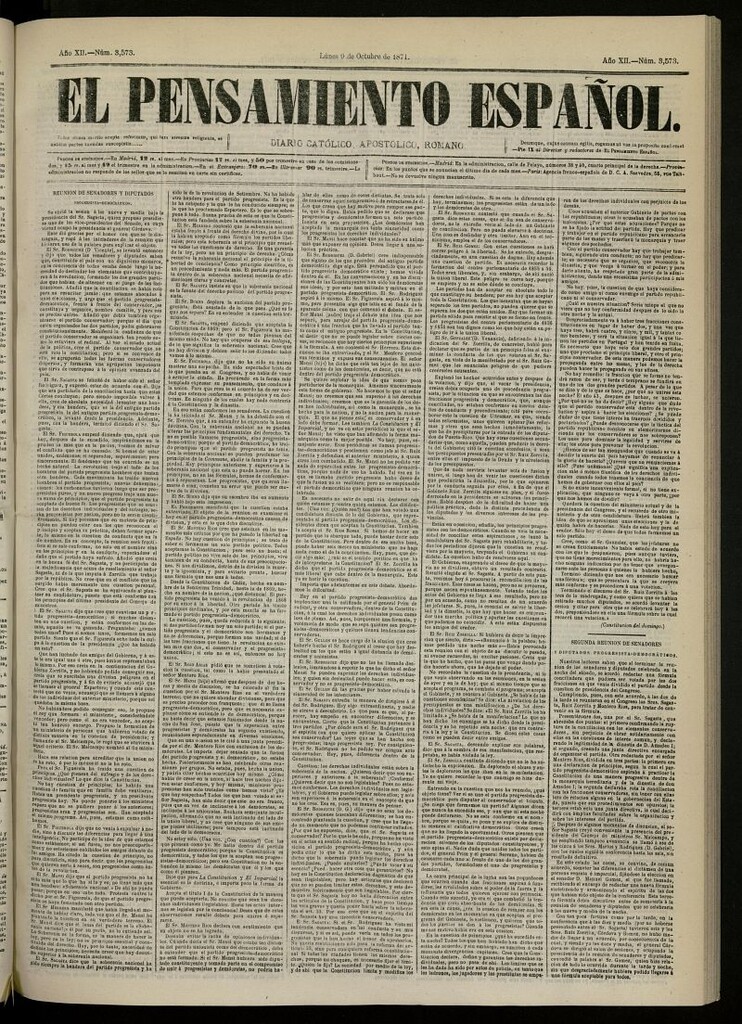 Miniatura de El Pensamiento Español del 9 de octubre de 1871, nº 3573